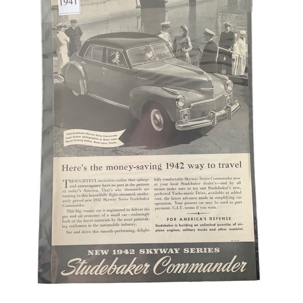 Vintage 1941 Studebaker Commander Skyway Series Ad Advertisment